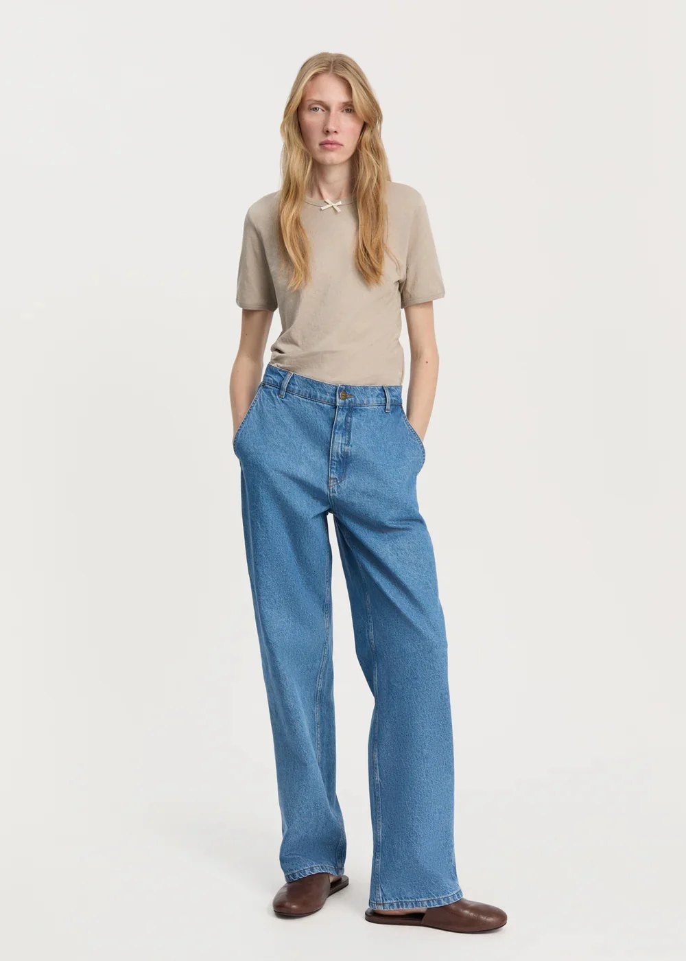 Carlo Midwaist Wide Jeans I  Clear Blue - Image 5