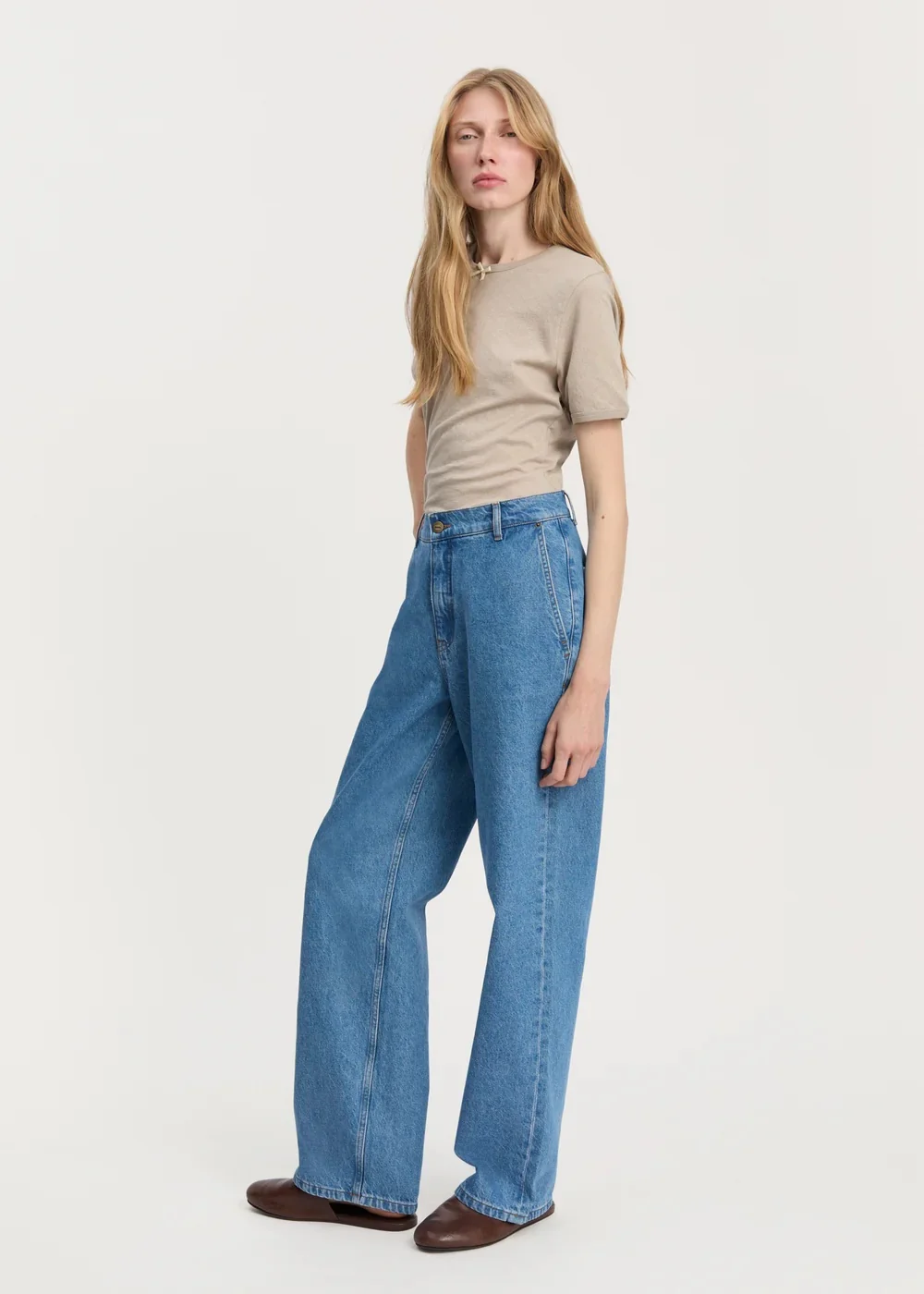 Carlo Midwaist Wide Jeans I  Clear Blue - Image 6