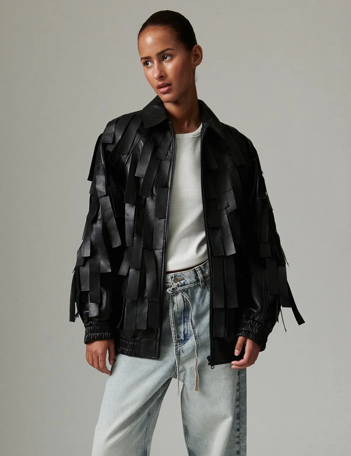 Rafia soft lamb leather Svart