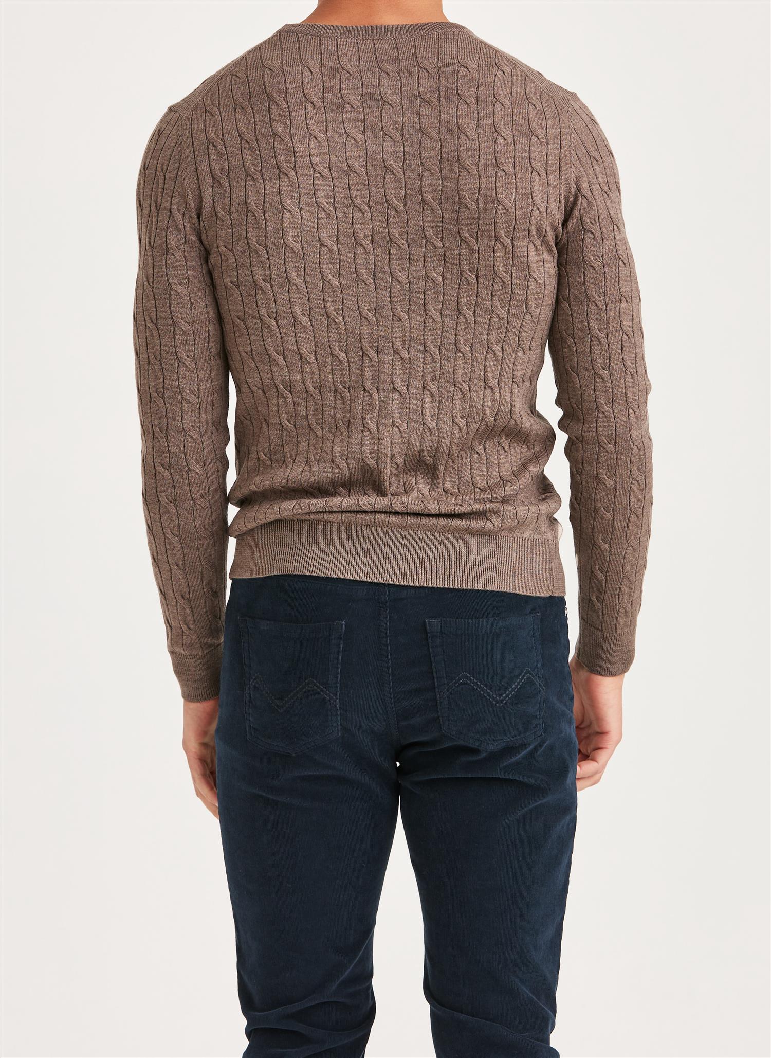 MERINO CABLE ONECK Brown - Image 3