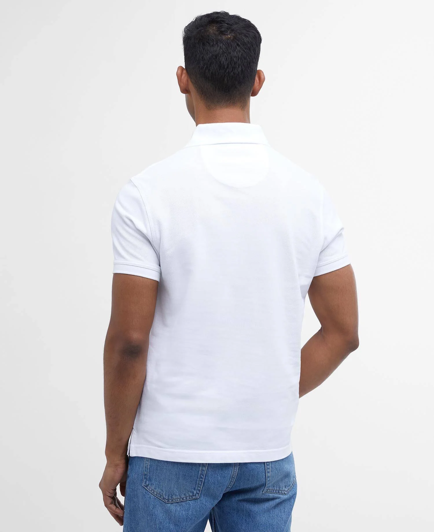 Tartan pique polo shirt  White - Image 4