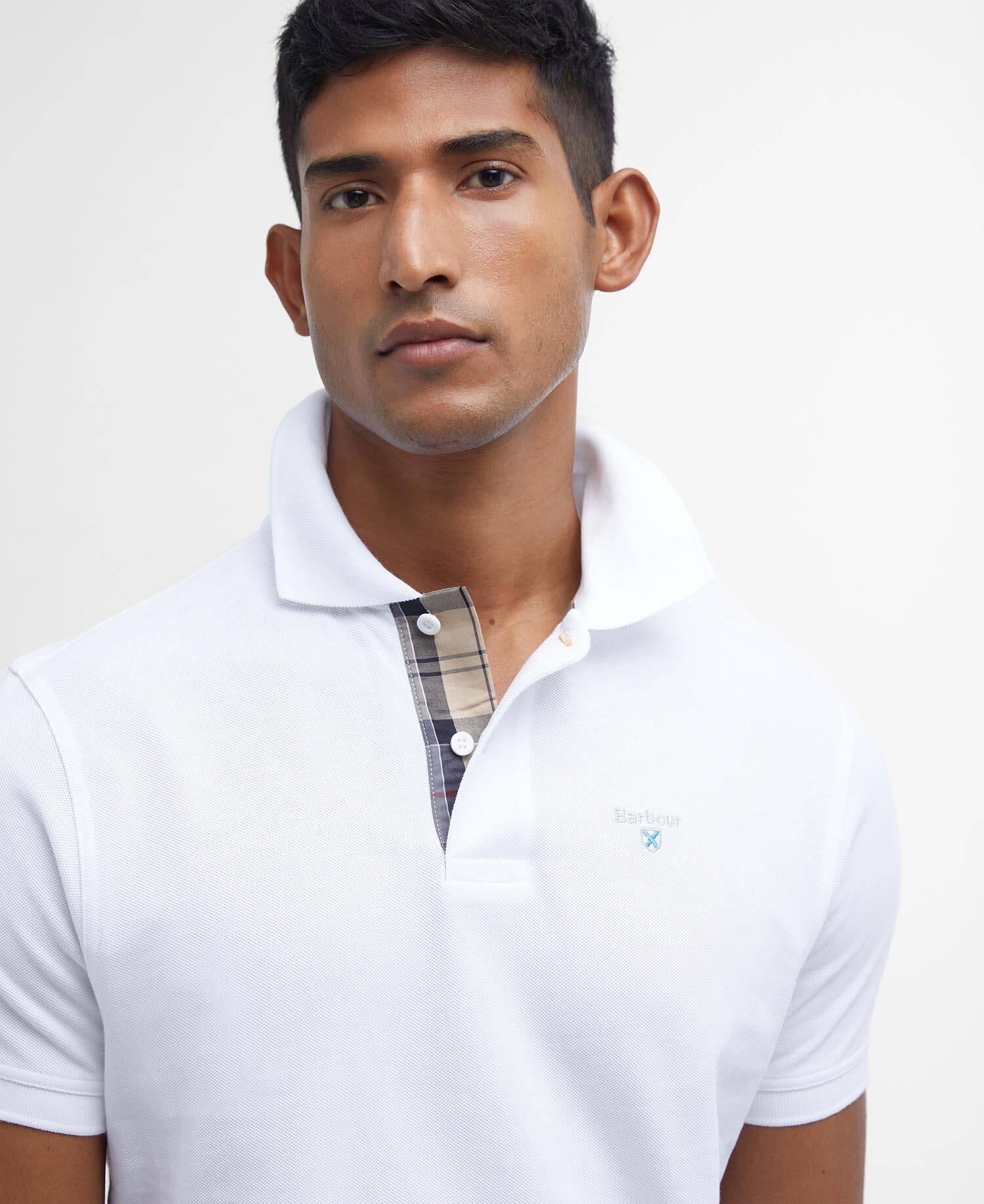 Tartan pique polo shirt  White - Image 5