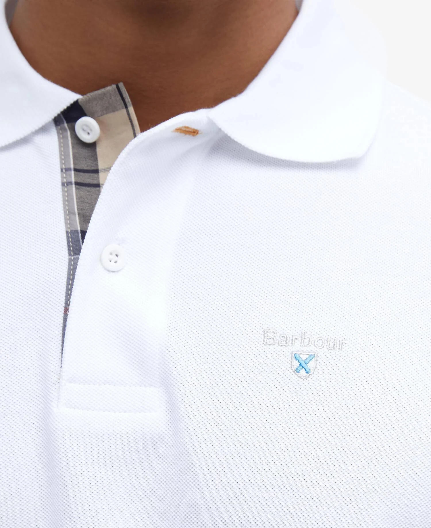 Tartan pique polo shirt  White - Image 6