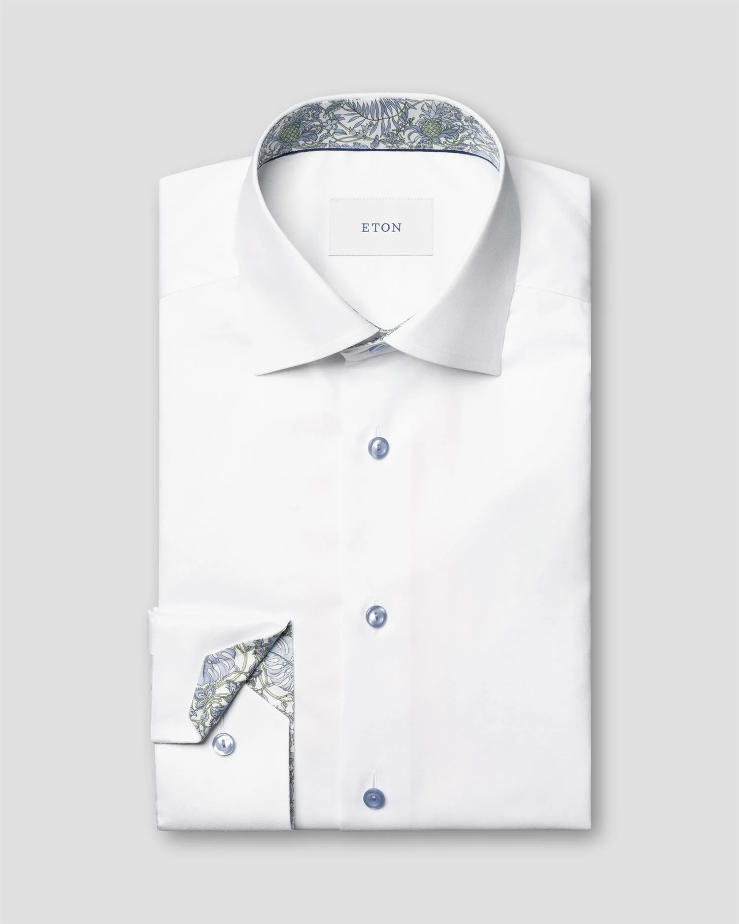 Floral Effect Signature Twill Shirt White