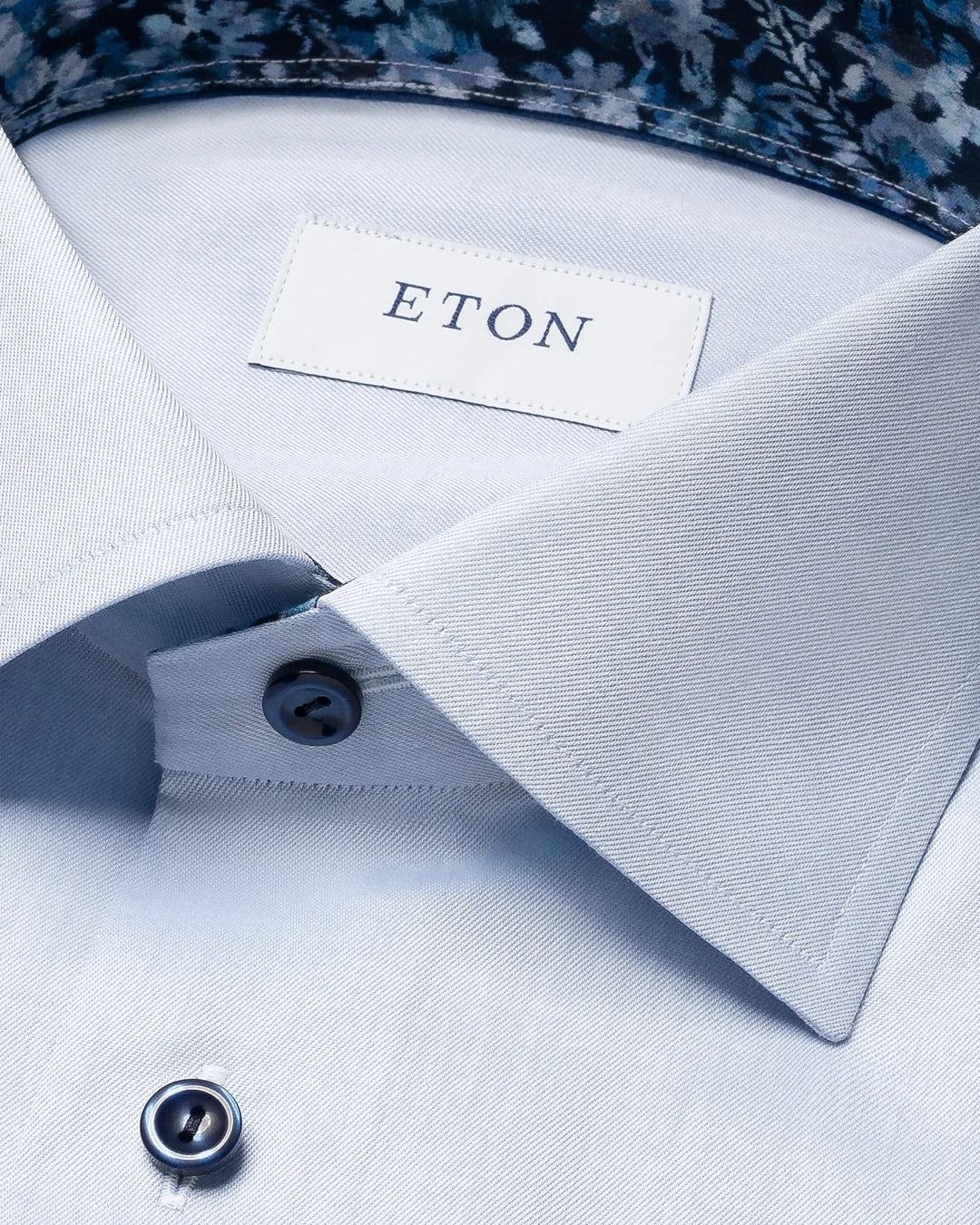Floral Effect Signature Twill Shirt Light Blue - Image 5