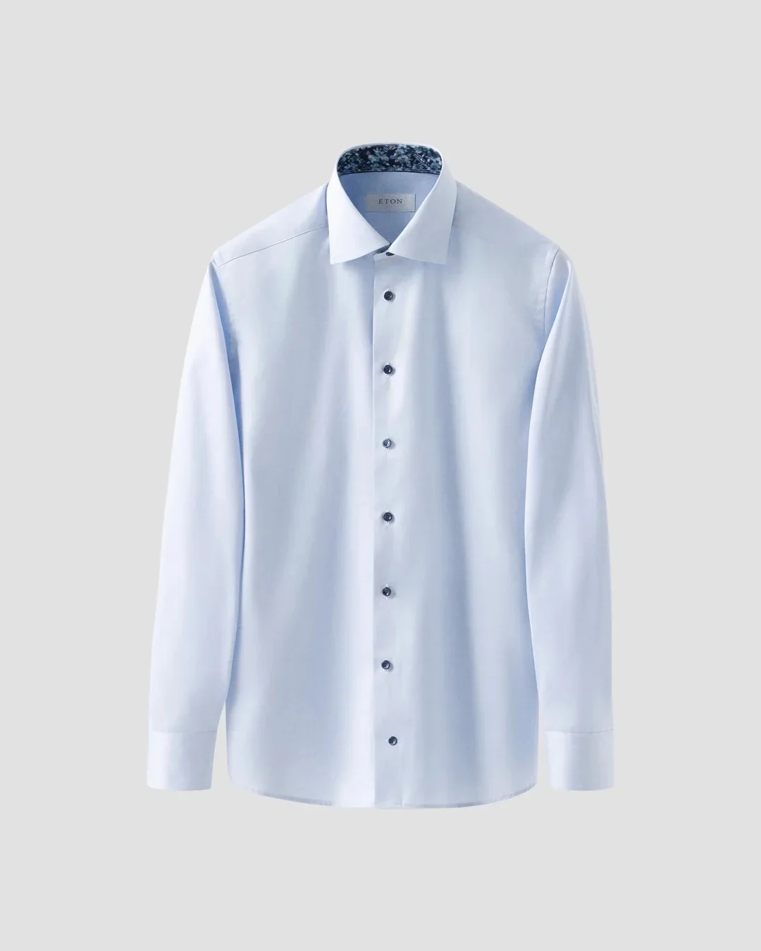 Floral Effect Signature Twill Shirt Light Blue - Image 7