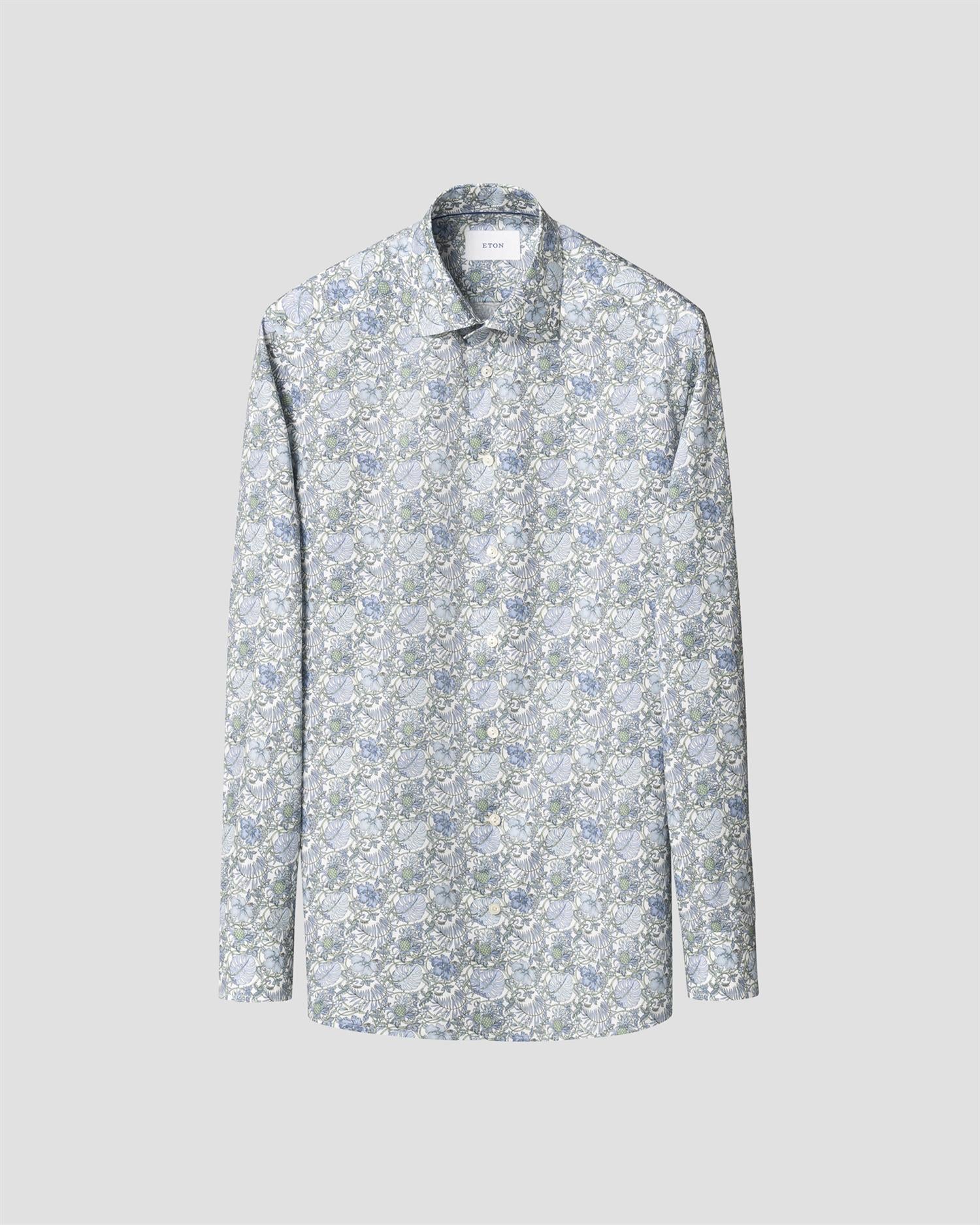 Floral Signature Twill Shirt Mid Green - Image 3