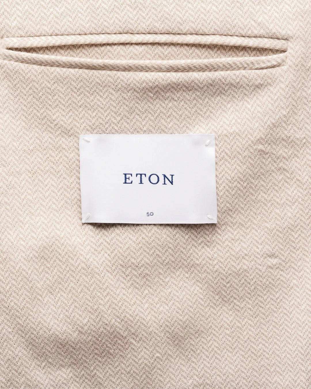 Herringbone Linen Jersey Soft Jacket Beige - Image 9