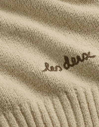 Brad Roundneck Knit KIDS  Oyster Gray White - Image 3