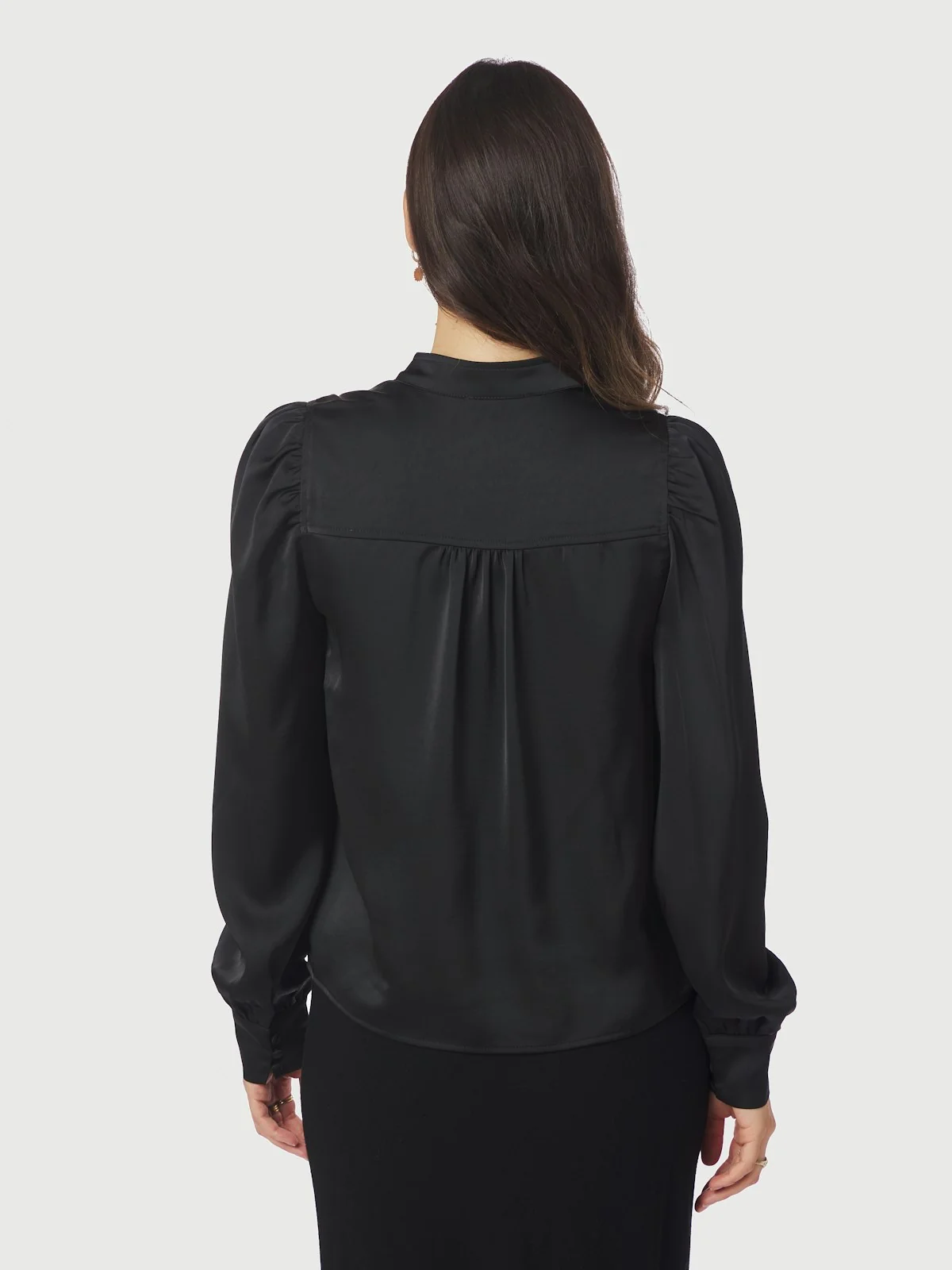 Rosslyn Heavy Sateen Blouse Black - Image 4