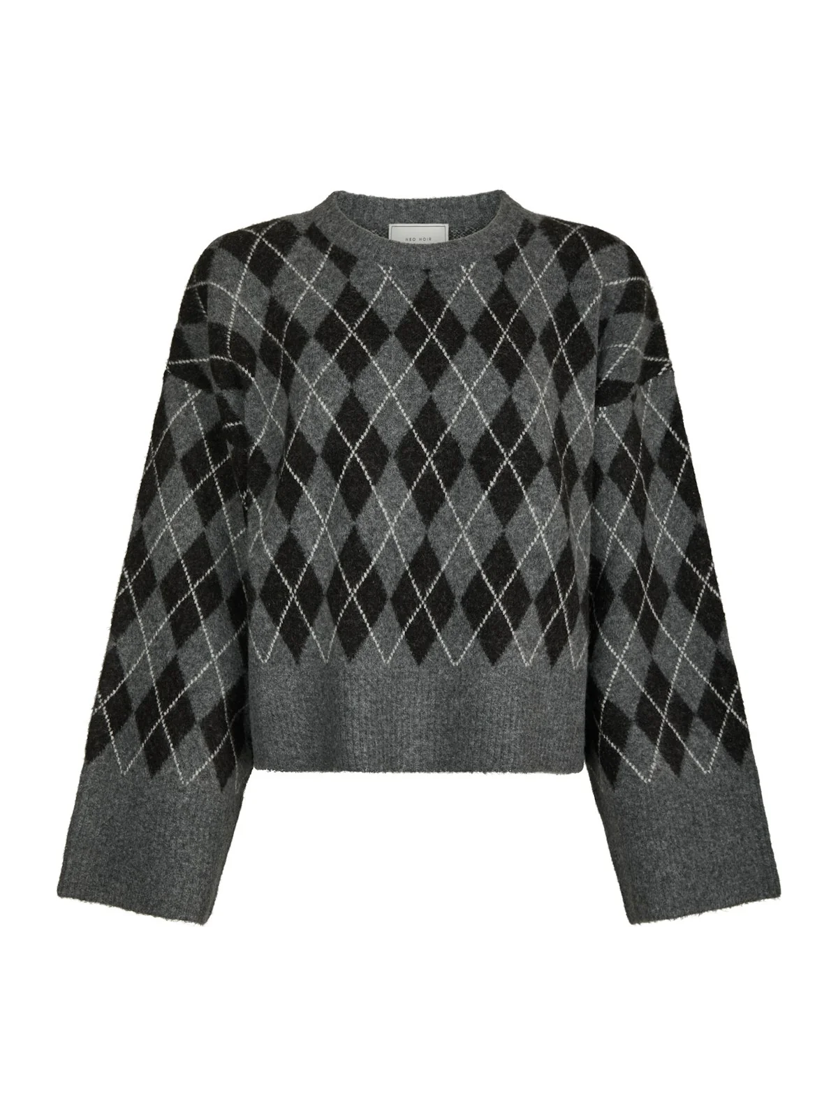 Kick Check Knit Blouse Antracit