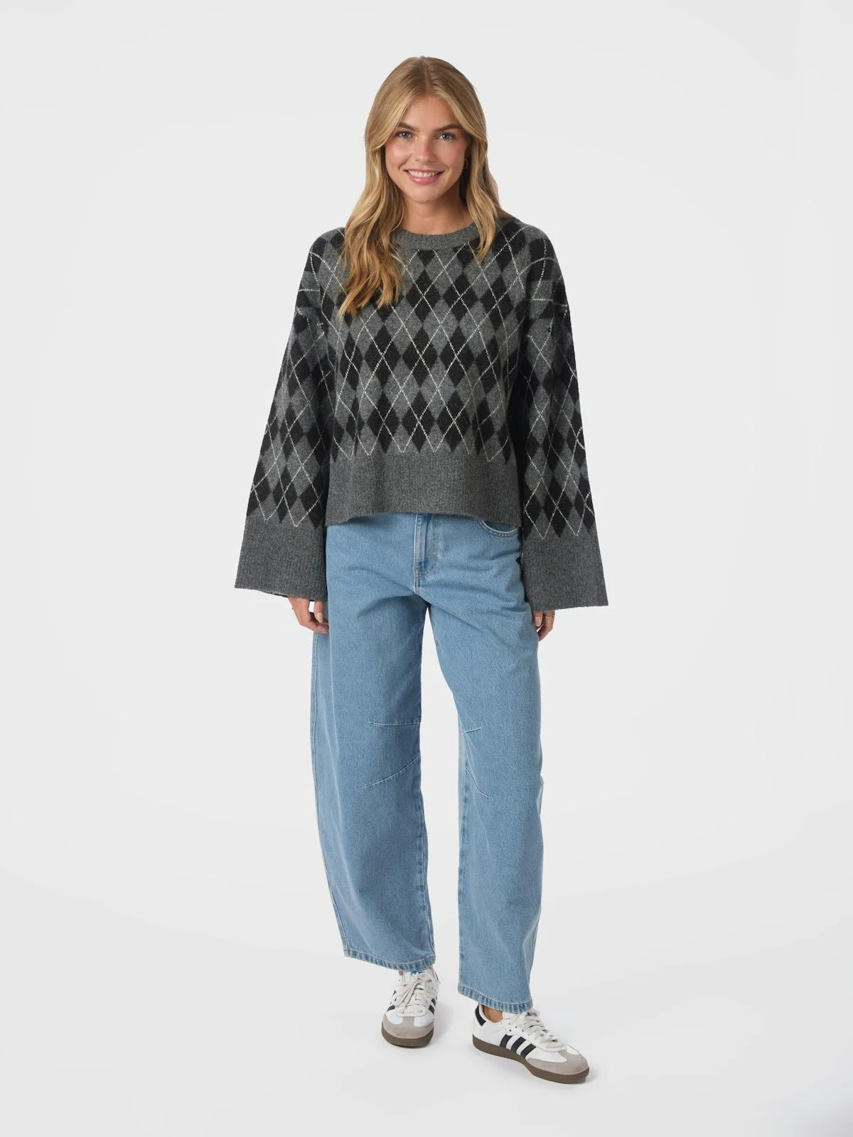 Kick Check Knit Blouse Antracit - Image 3