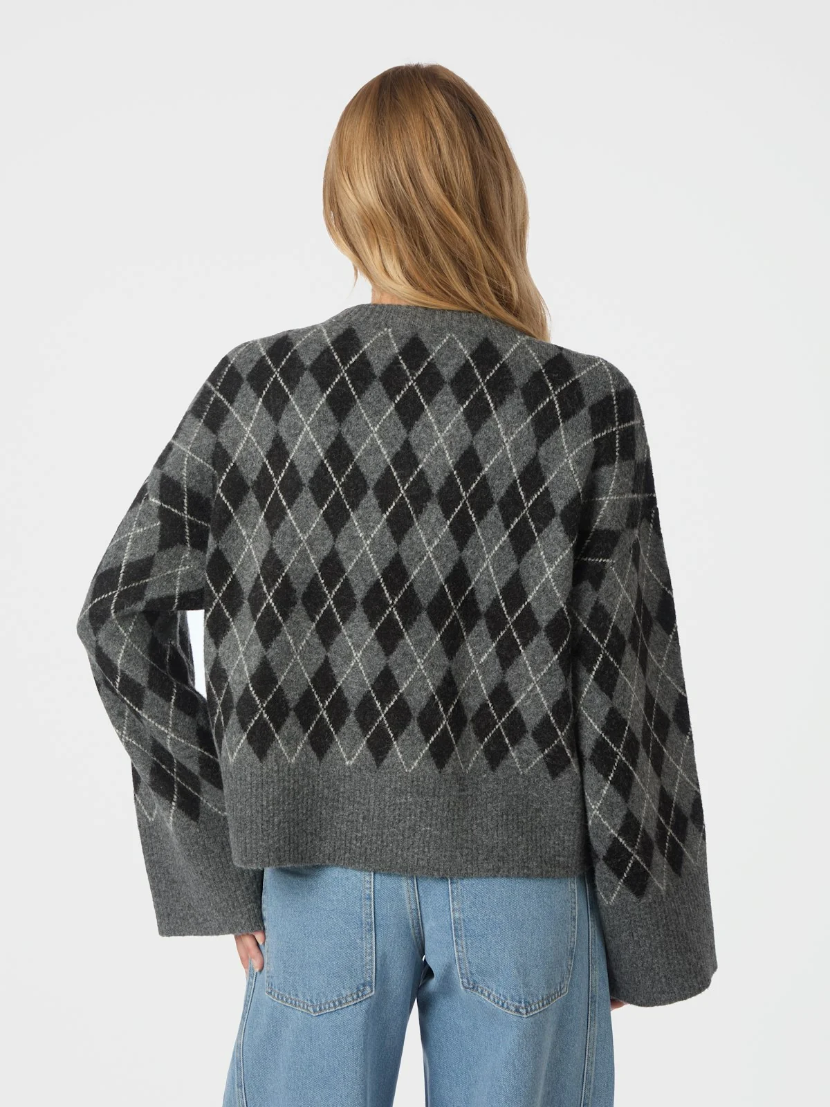 Kick Check Knit Blouse Antracit - Image 4