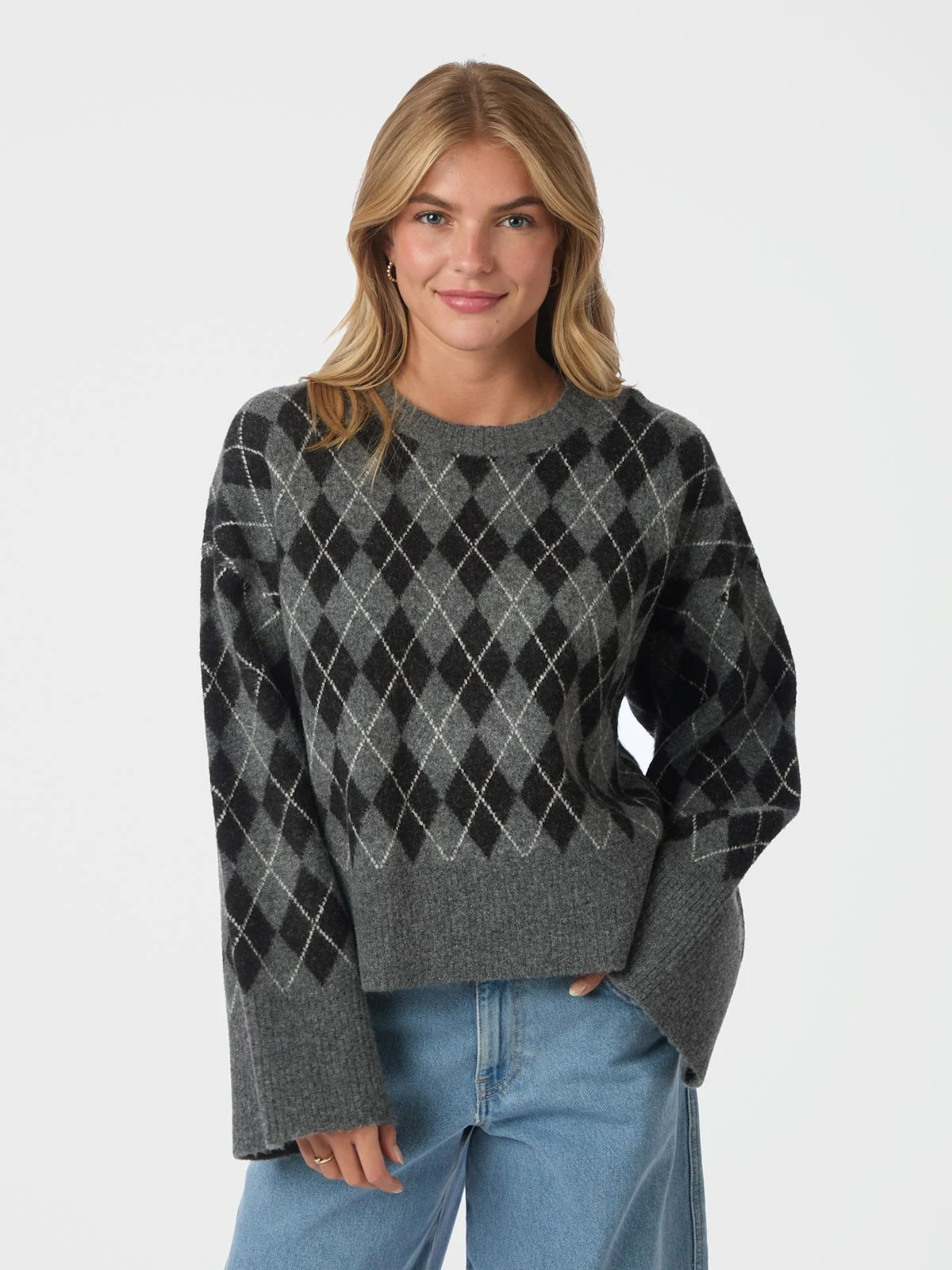 Kick Check Knit Blouse Antracit - Image 5
