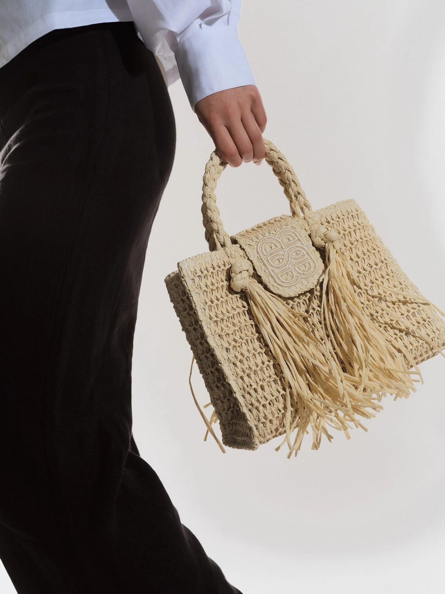 Sigrid Straw Bag Beige - Image 4