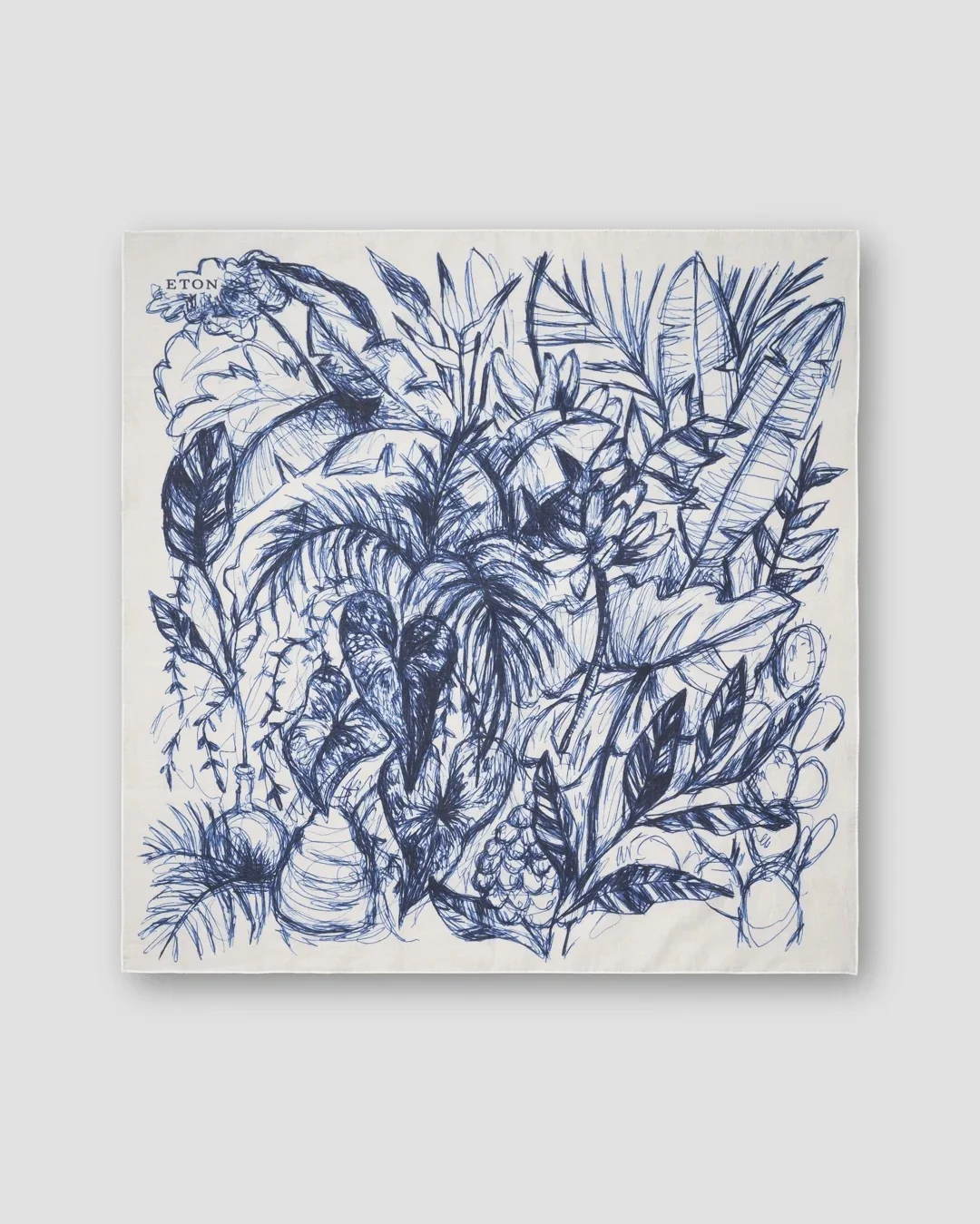 Fine Foliage Cotton Bandana  White - Image 2