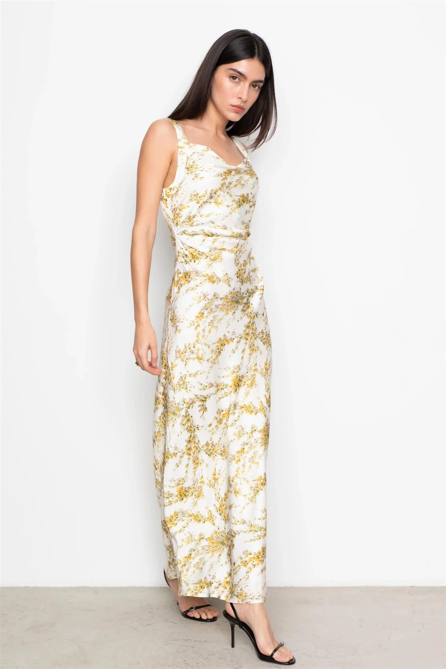 Anna Dress  Yellow Mimosa Print - Image 4