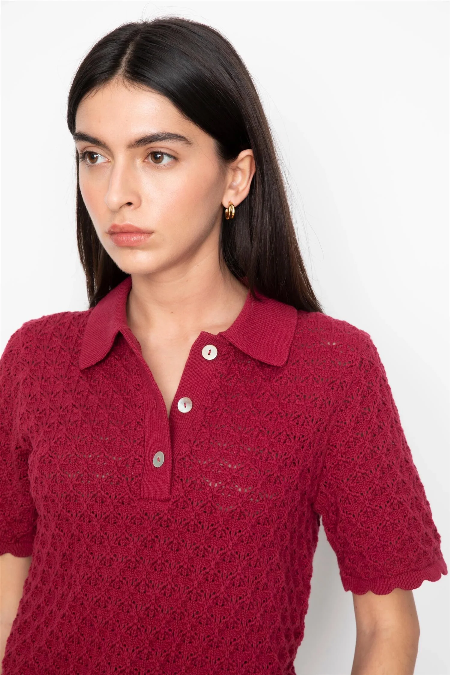 Gwen Knit Tee  Berry - Image 4