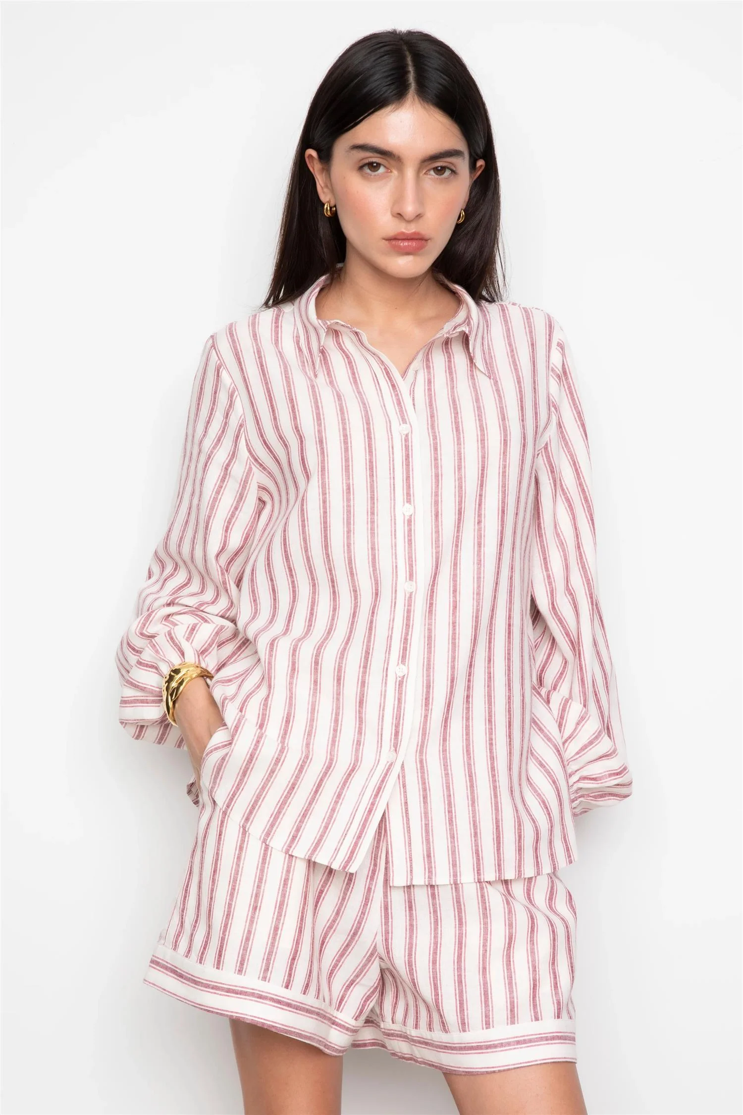 Lilia Shorts Berry Stripe - Image 4