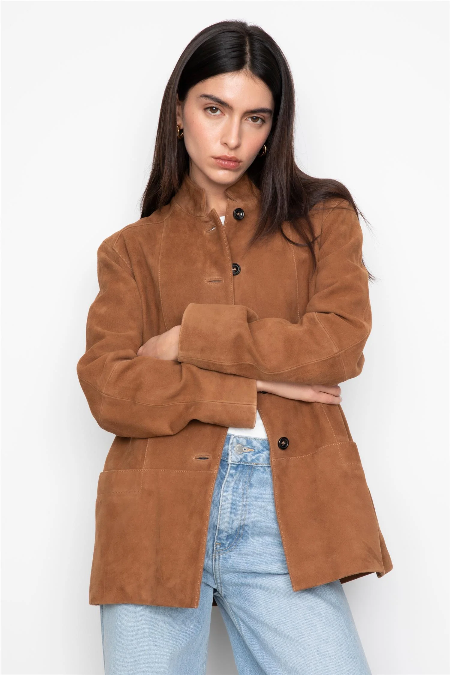 Lauren Leather Jacket Camel Suede - Image 4