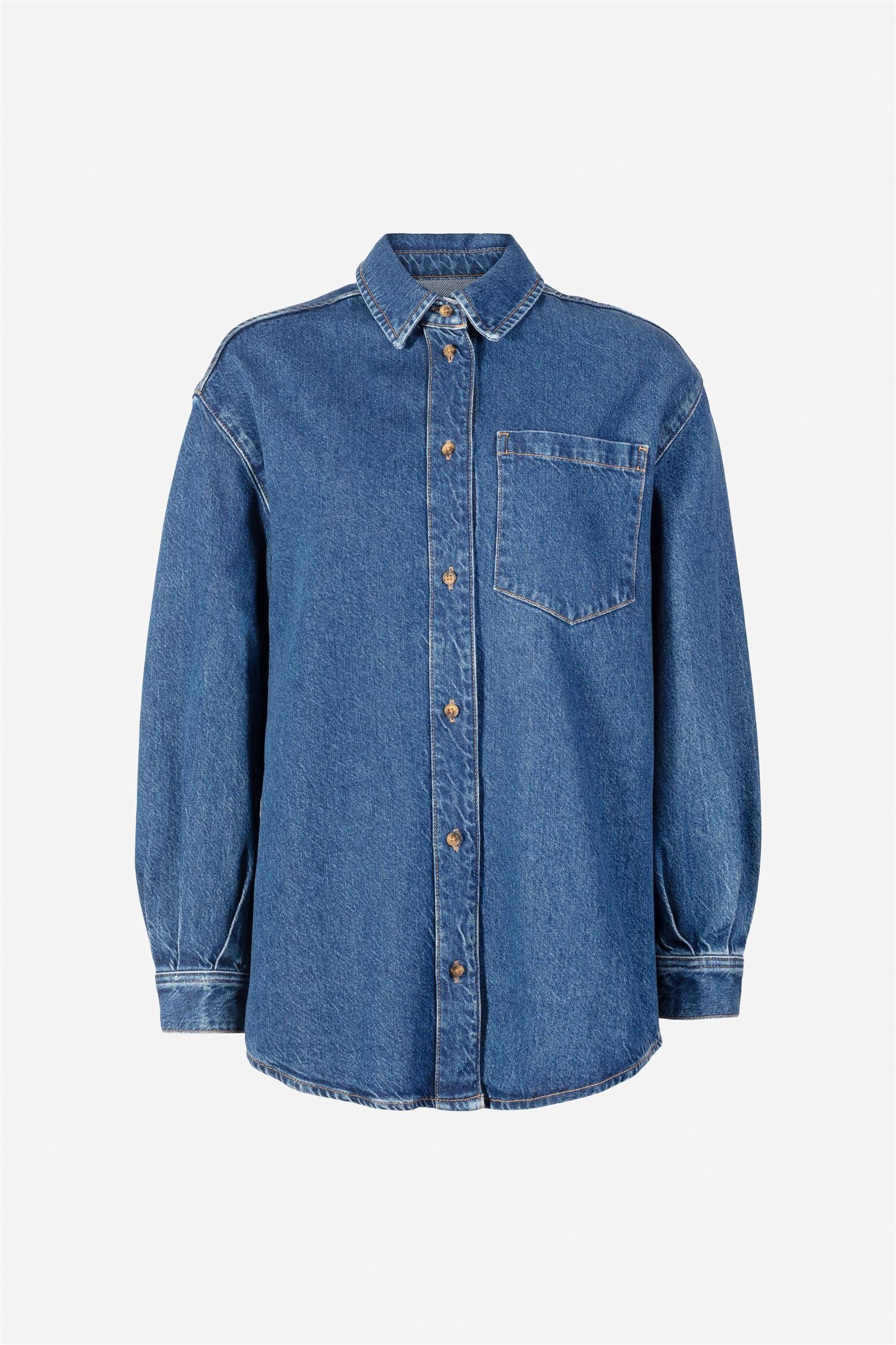 Alex Shirt Washed Dark Blue