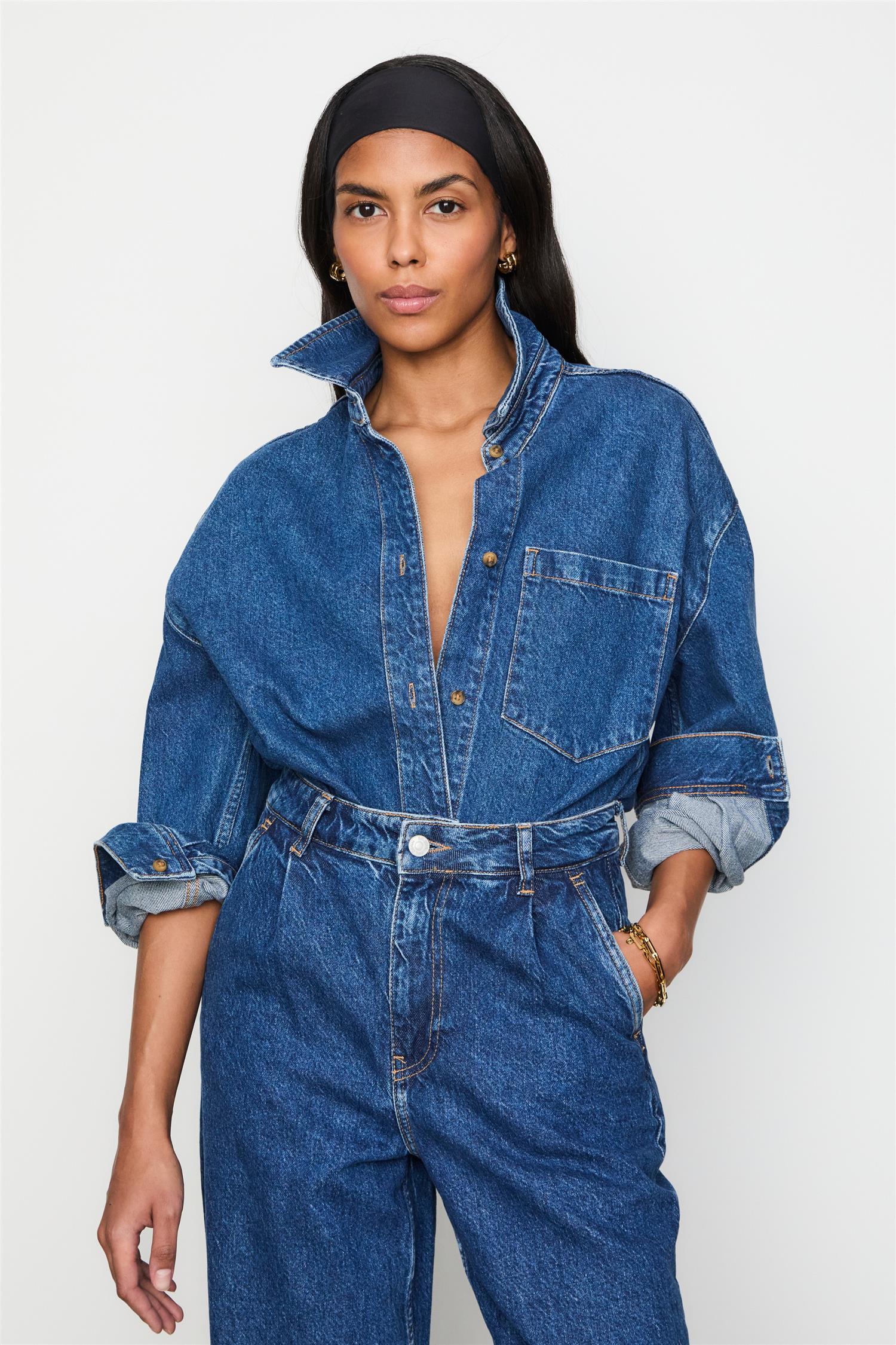 Alex Shirt Washed Dark Blue - Image 2