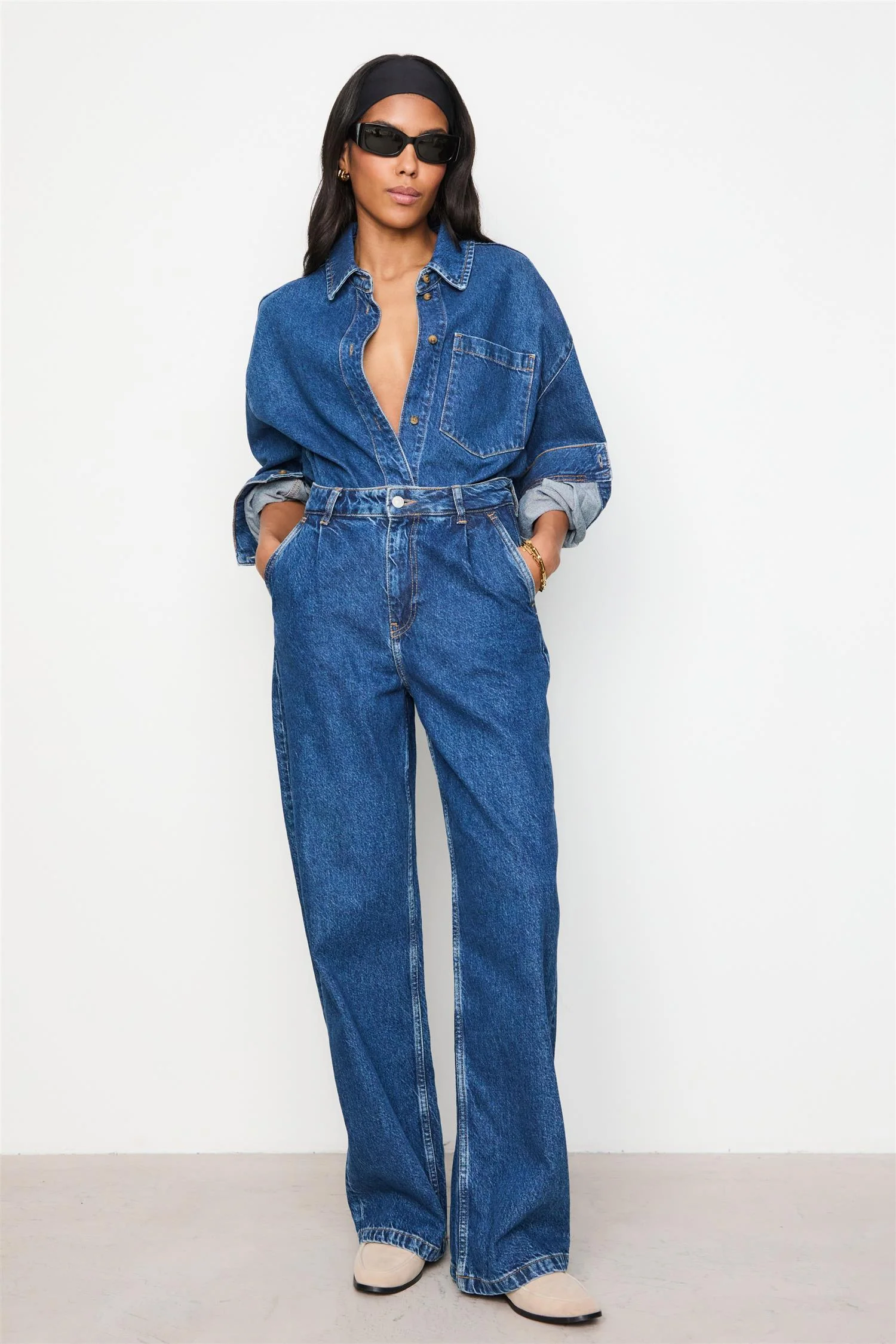 Alex Shirt Washed Dark Blue - Image 3