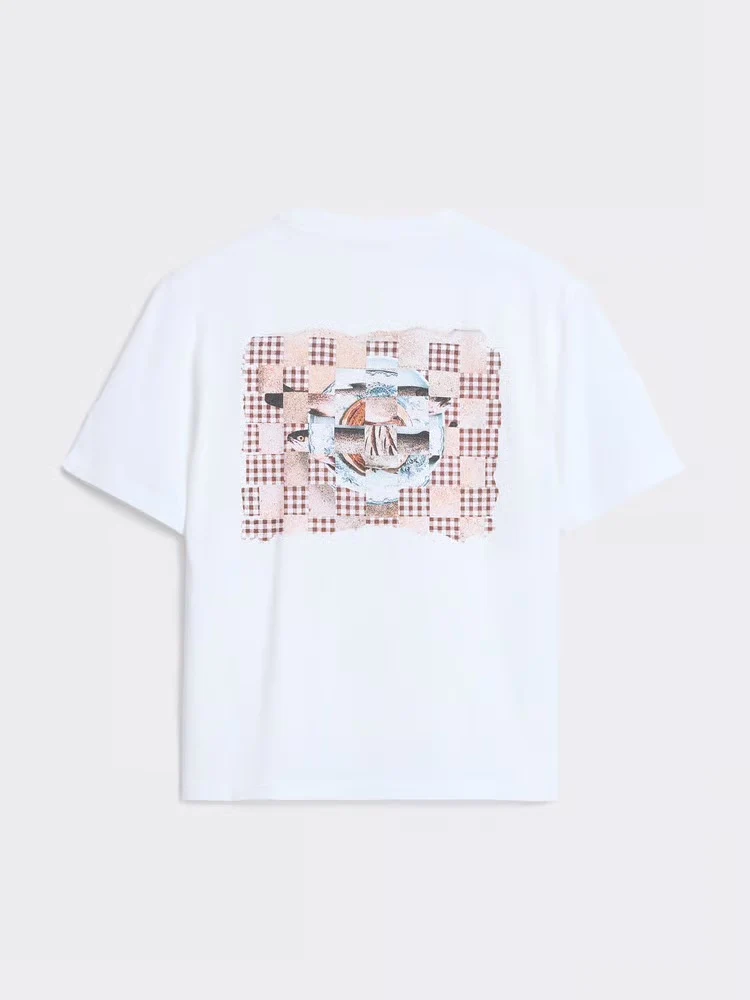 Gingham Tee White