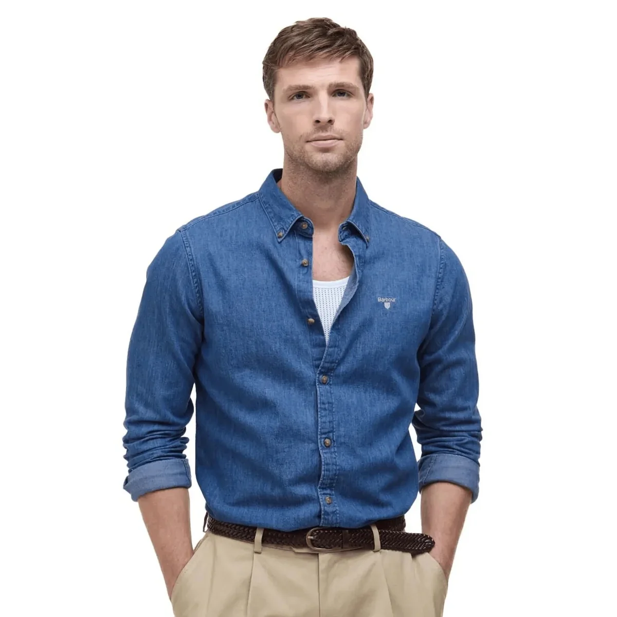 Barbour Crest Shirt  Chambray - Image 3