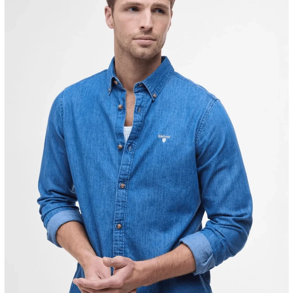Barbour Crest Shirt  Chambray - Image 4