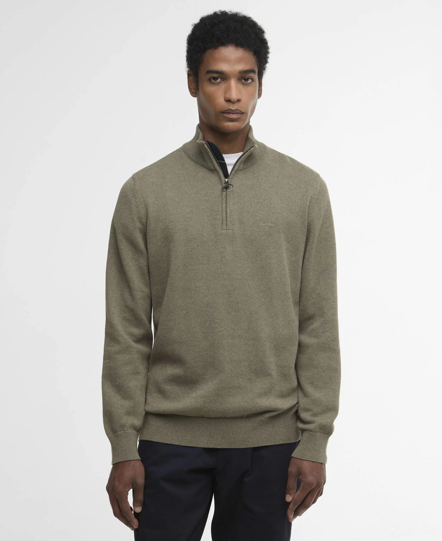 Barbour Cotton HZ Knit Smokey Olive - Image 4