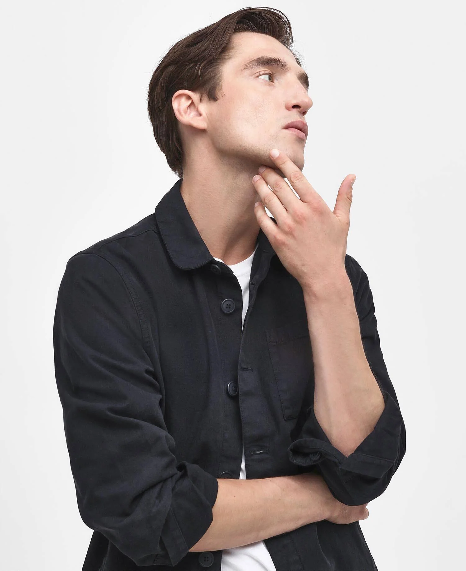 Barbour Washed Oversh  Navy - Image 5