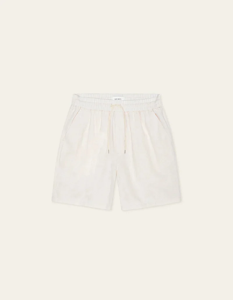 Otto Linen Shorts  Eggnog White