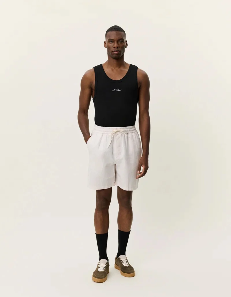 Otto Linen Shorts  Eggnog White - Image 3