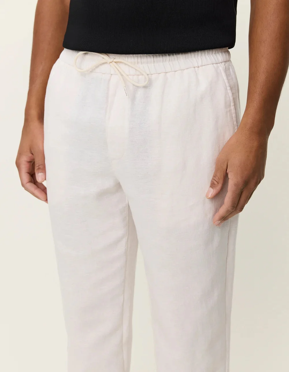 Patrick Linen Pants  Eggnog White - Image 4
