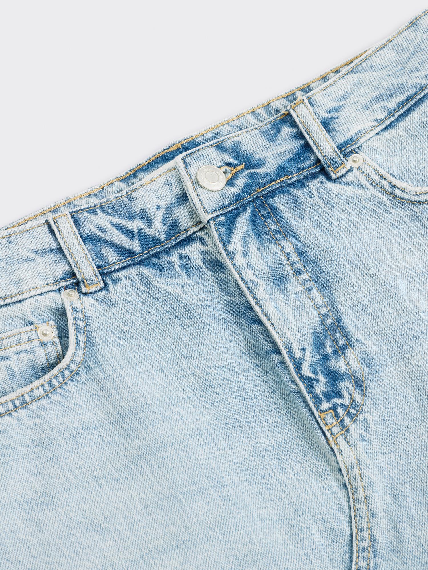 Denim Mini Skirt Blue Washed - Image 6