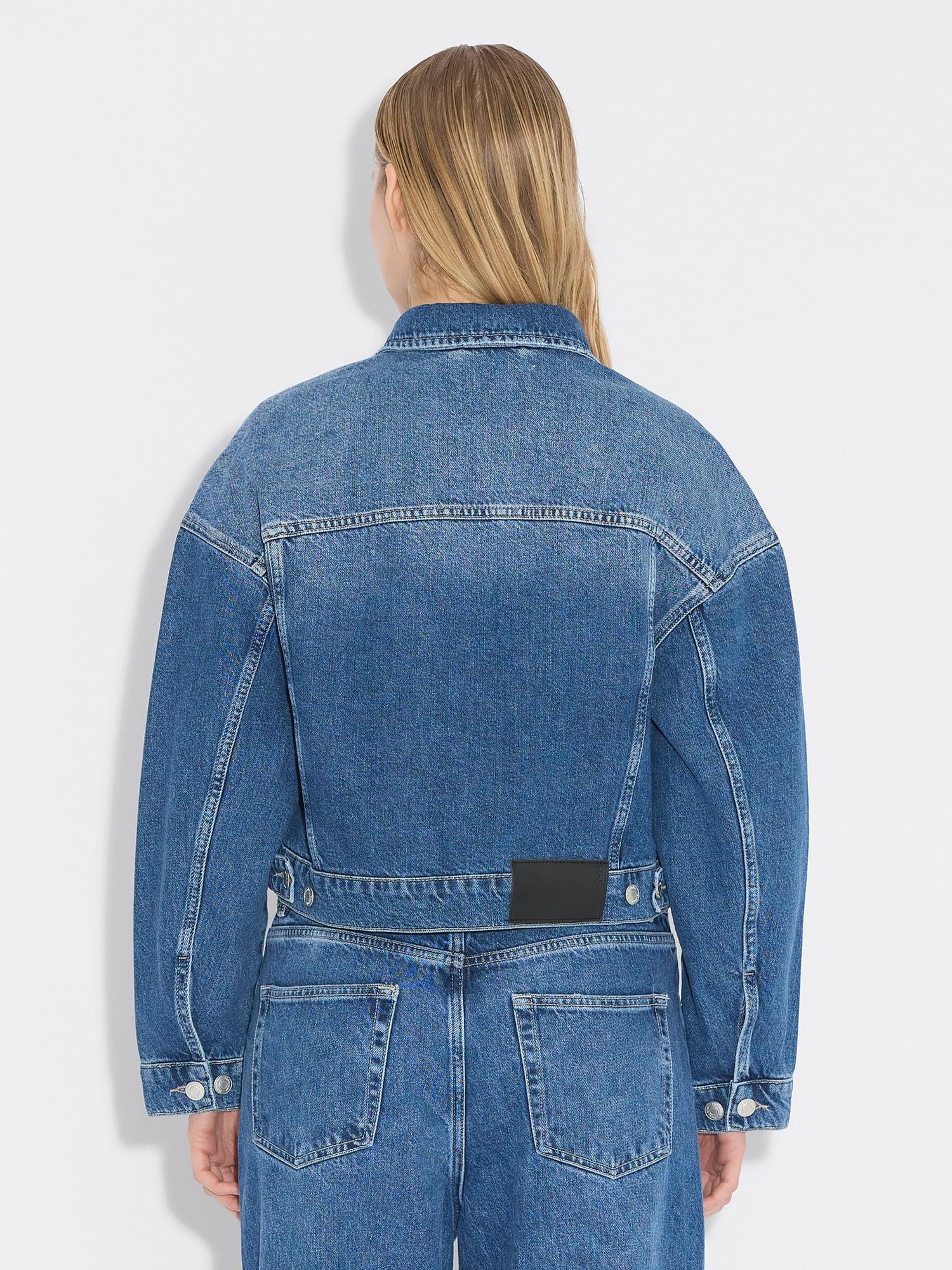 W Cropped Denim Jacket Blue - Image 3