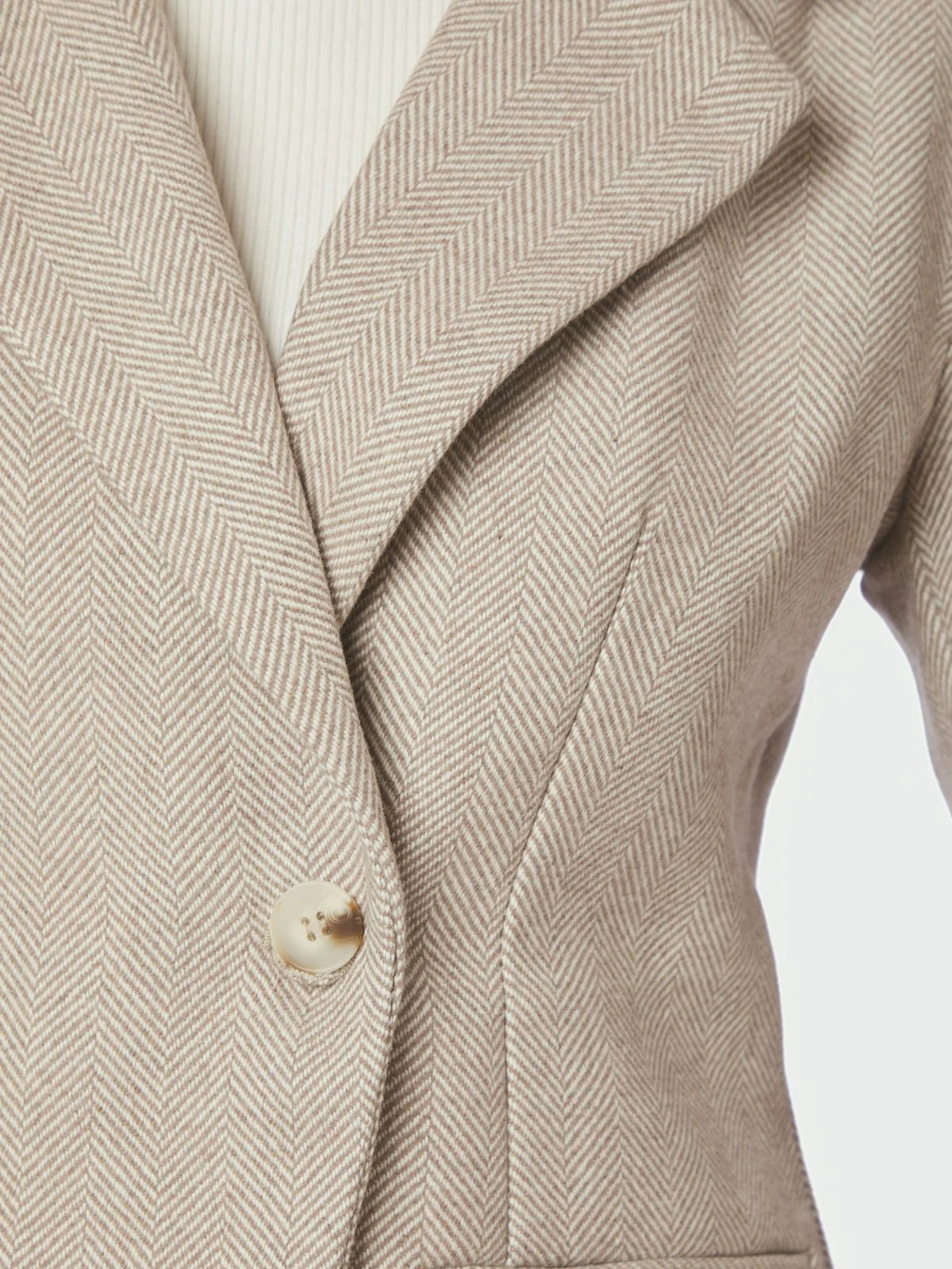 Bowie Herringbone S Blazer Sand - Image 2