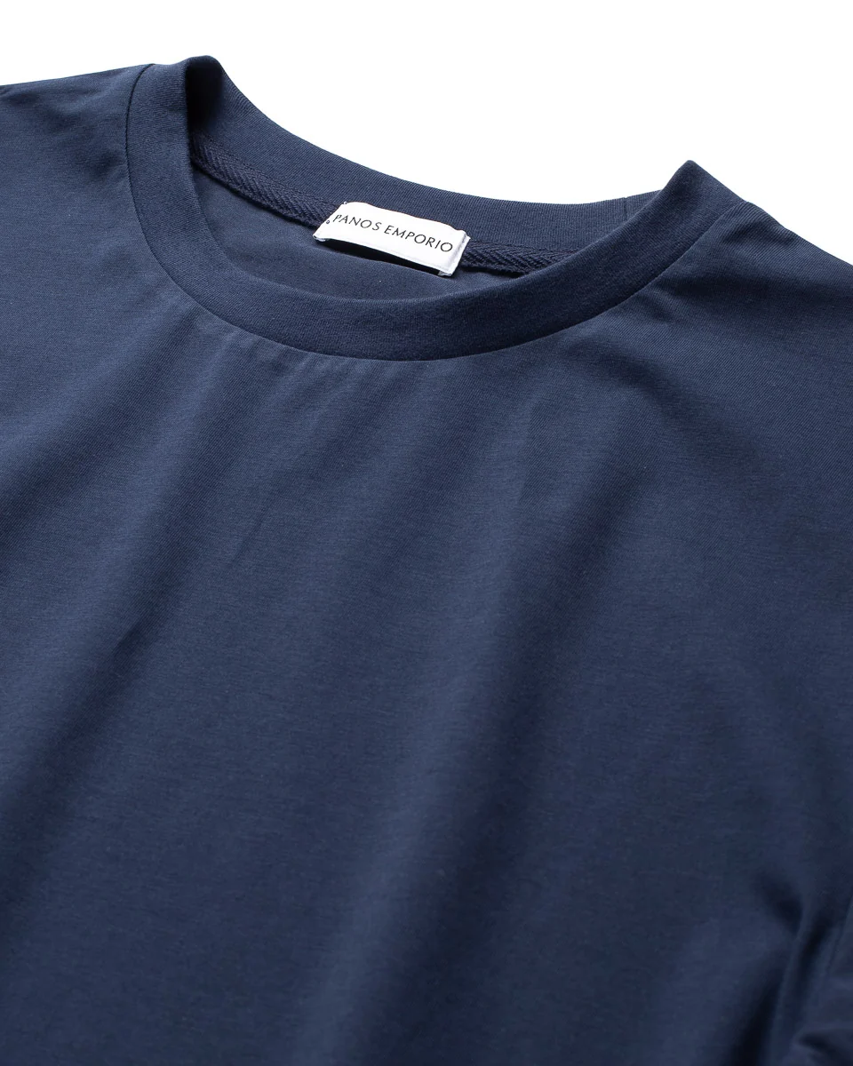 Organic Cotton Crew Tee Navy - Image 3