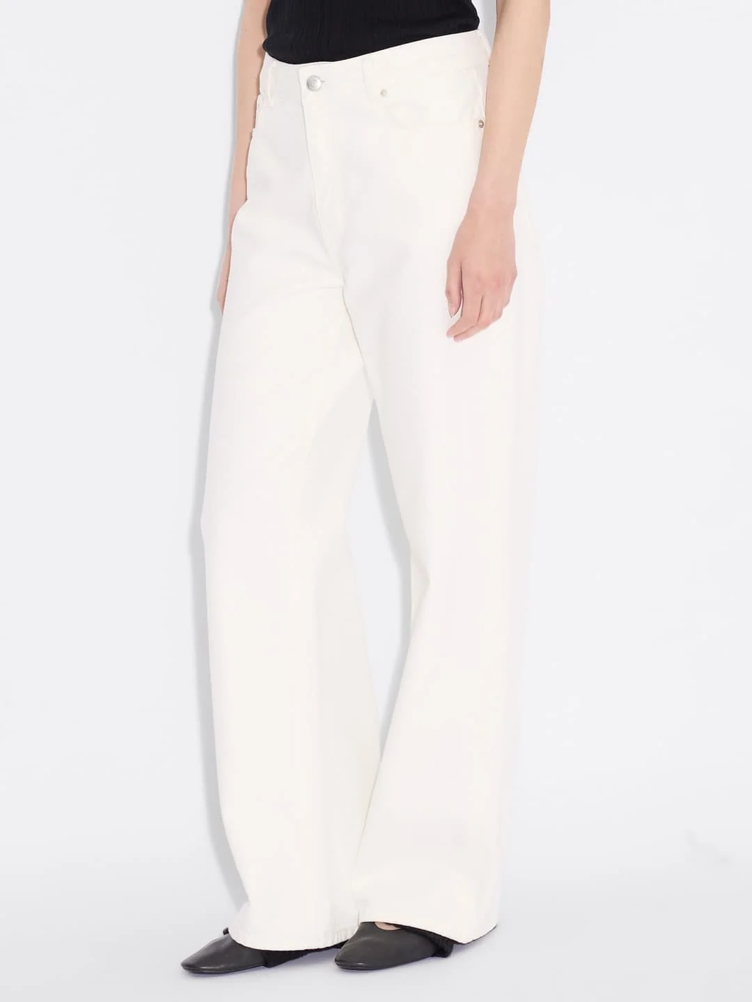 W Wide Jeans  Ecru - Image 5
