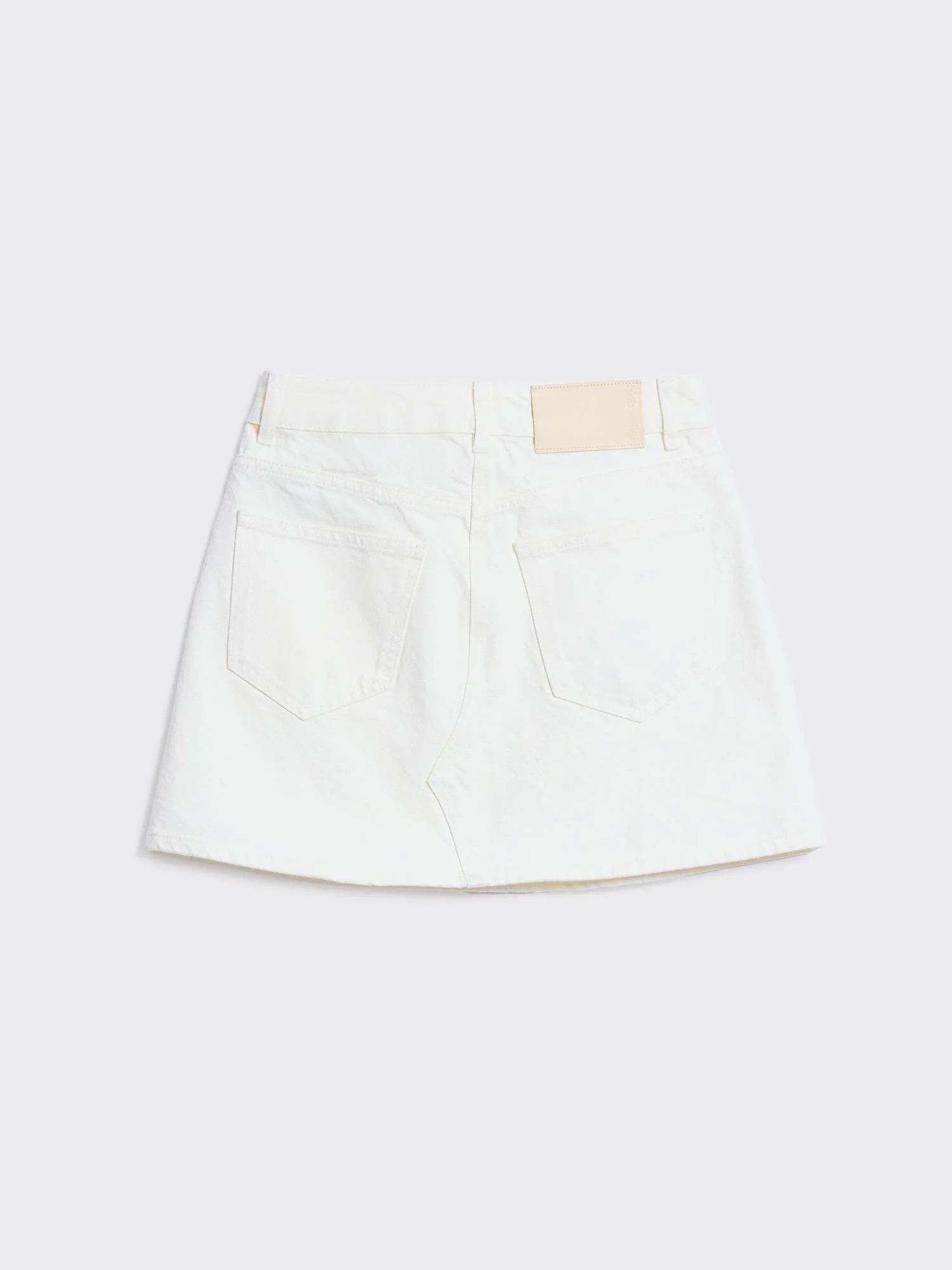 Denim Mini Skirt White - Image 5