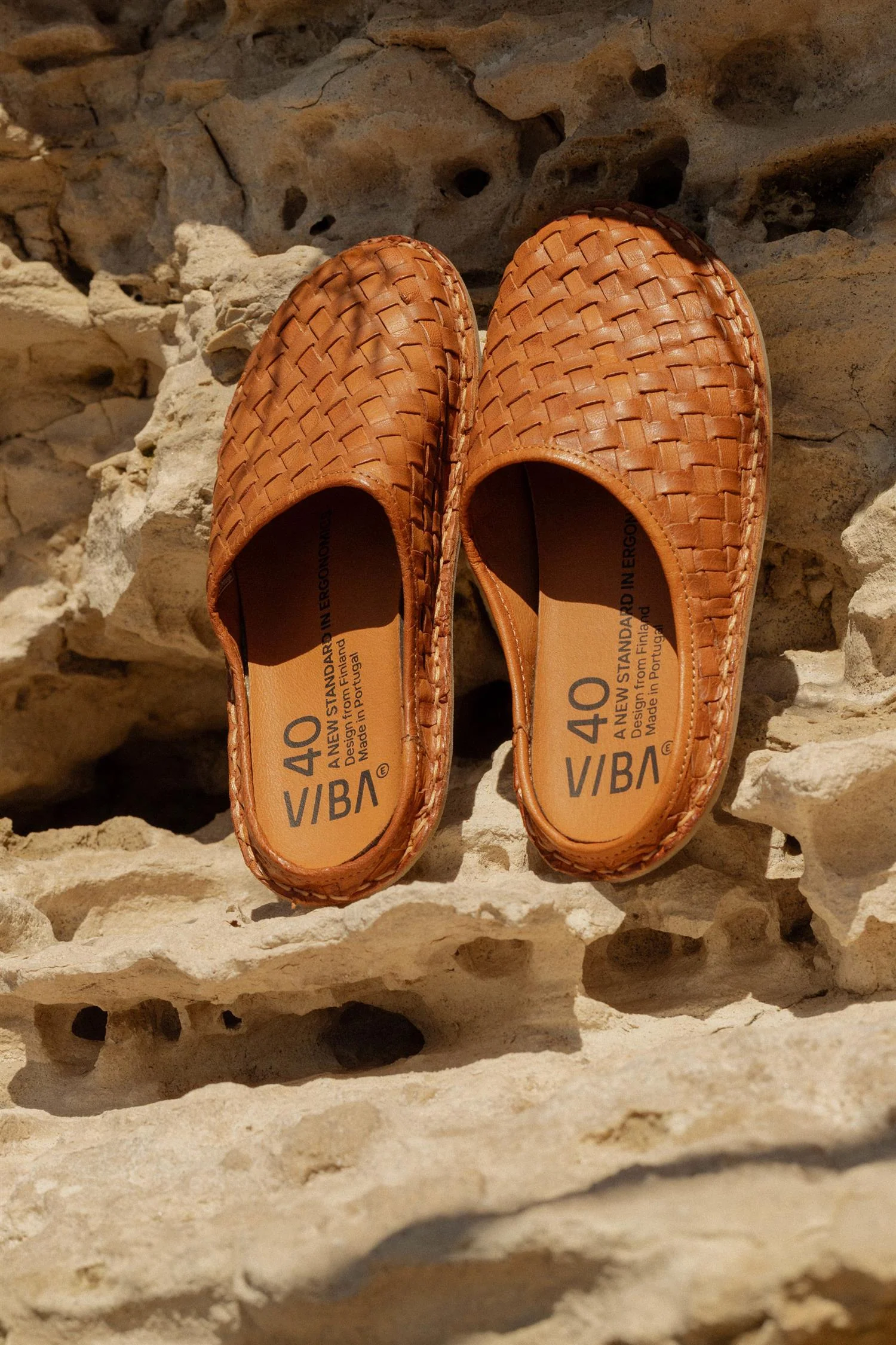 Roma woven leather  Cognac Brown - Image 2