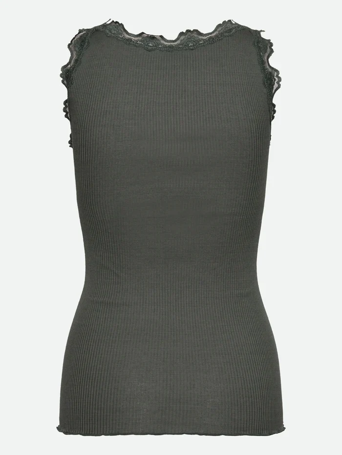 RWBabette Silk SL U-neck Lace Top  Balsam Green - Image 3