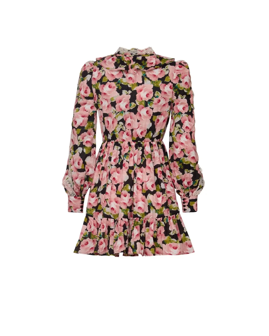 Cotton slub V-neck dress  Rose Bouquet - Image 2
