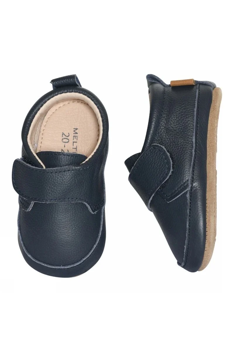 Classic leather slippers Marine