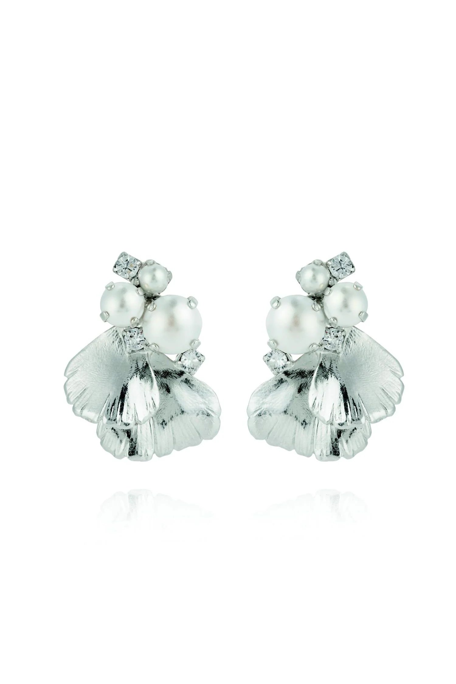 LUMI PEARL EARRINGSRHODIUM  Pearl / Crystal