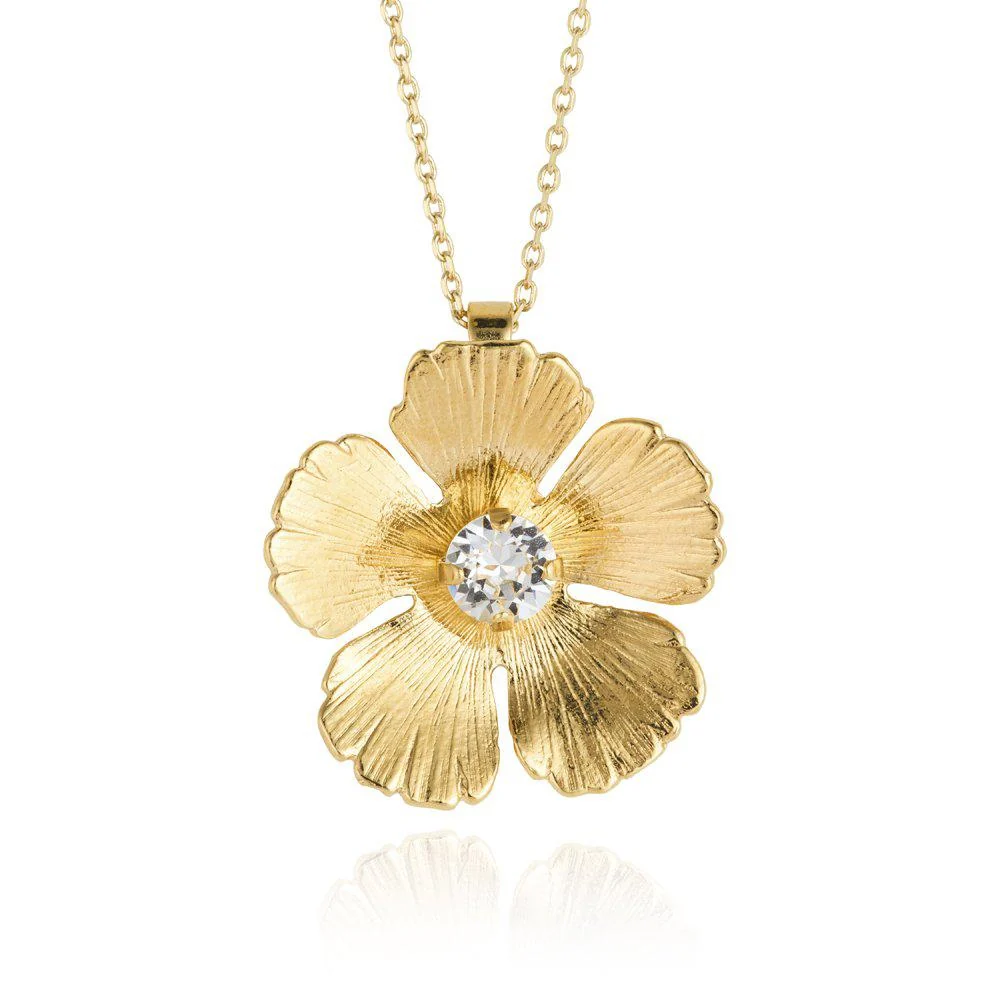 MINI ANEMONE NECKLACE GOLD Crystal