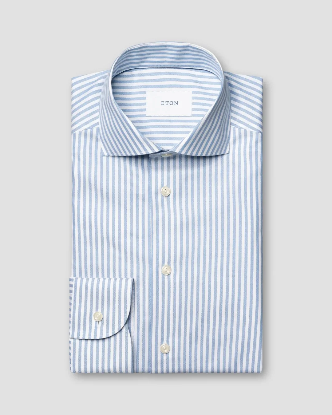 Striped signature Oxford Shirt, Slim Lyseblå