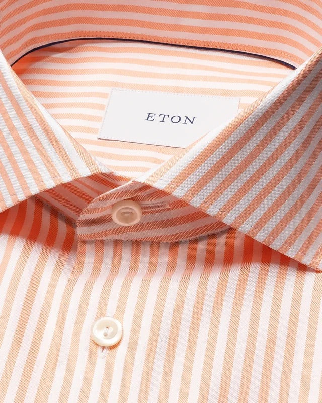 Striped signature Oxford Shirt, Slim Orange - Image 2