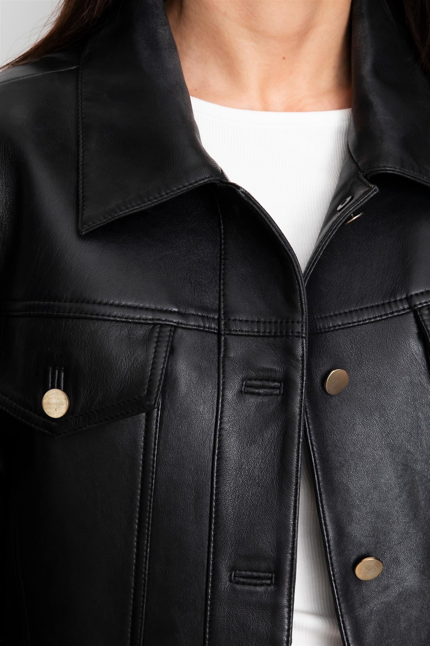 Leslie leather jacket Black - Image 3